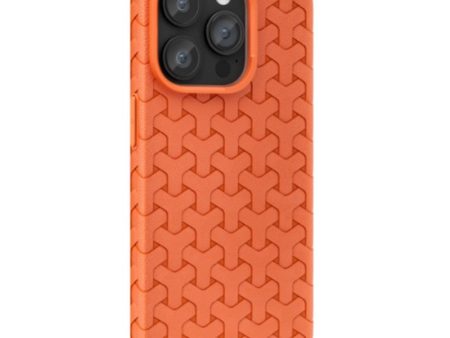 iPhone 15 Fleksibelt Plastik Cover - Flettet Tekstur - Orange Discount