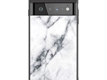 Google Pixel 6 Pro Plastik Cover m. Glasbagside - Sort & Hvid Marmor Online Sale