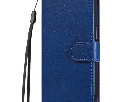 Honor 90 Lite Læder Cover m. Pung og Strop - Blå For Sale