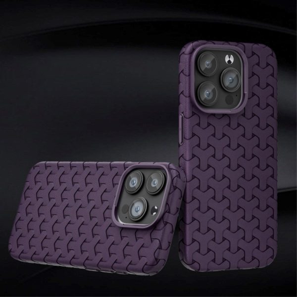 iPhone 15 Pro Max Fleksibelt Plastik Cover - Flettet Tekstur - Sort Online Hot Sale