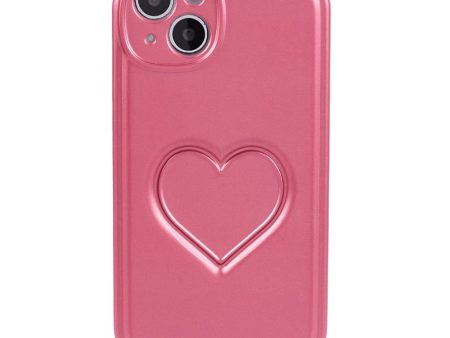 iPhone 15 Fleksibelt Plastik Cover m. Hjerte - Pink Supply