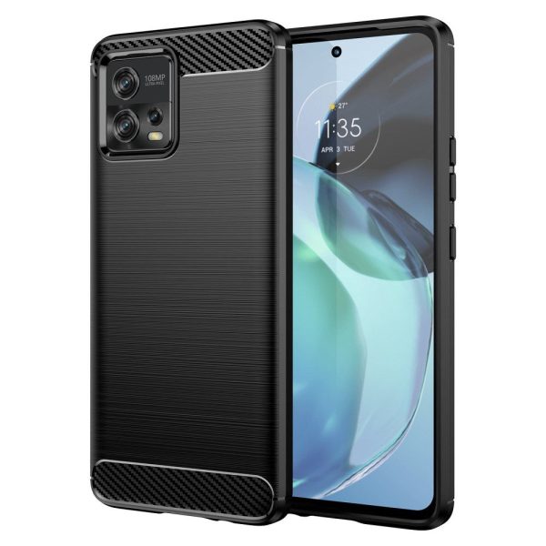 Motorola G72 Brushed Carbon Cover - Sort Fashion