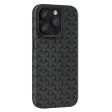 iPhone 15 Pro Max Fleksibelt Plastik Cover - Flettet Tekstur - Sort Online Hot Sale