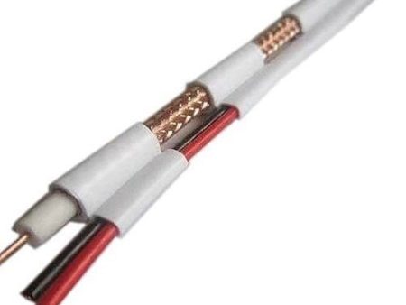 ADI PRO RN-7000501 RG59 Siamese Coaxial Cable, 95% CCA Braid, 18 2 BC, Non-Plenum, 500  (152.4m) Reel in Box, White Online now