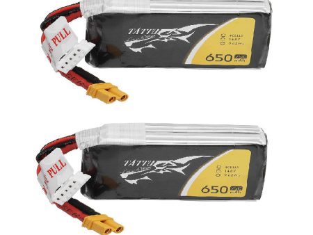 2Pcs TATTU 14.8V 650mAh 75C 4S1P Lipo Battery With XT30 Plug For RC FPV Quadcopter Online now