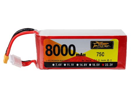 ZOP Power 22.2V 8000mAh 75C 6S Lipo Battery XT60 Plug for RC Drone Online now