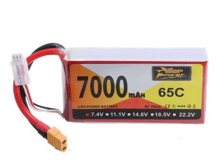 ZOP Power 7.4V 7000mAh 65C 2S Lipo Battery XT60 Plug for RC Raing Drone Cheap